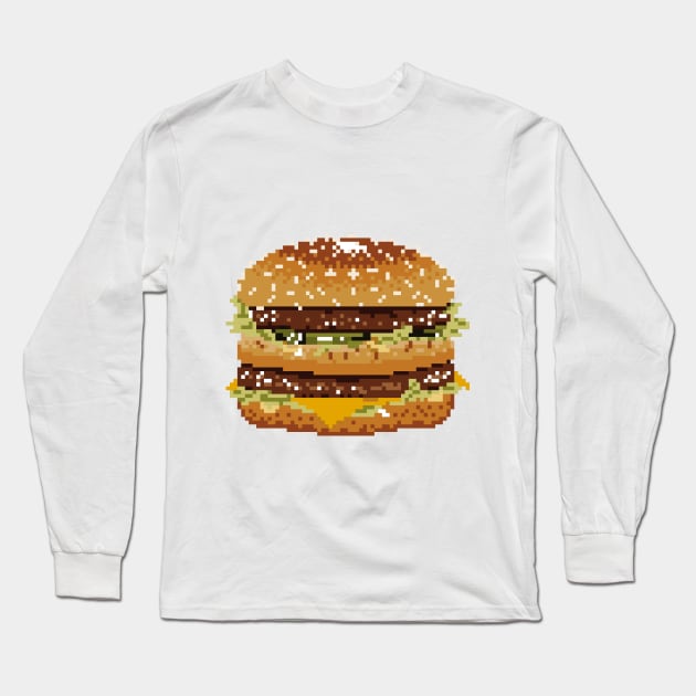 Pixel Burger Long Sleeve T-Shirt by Vampireslug